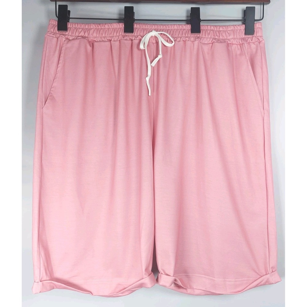 Pixie Lady Shorts Womens 2XL  Dusty‎ Pink Elastic Waist Pockets Comfortable Poly
